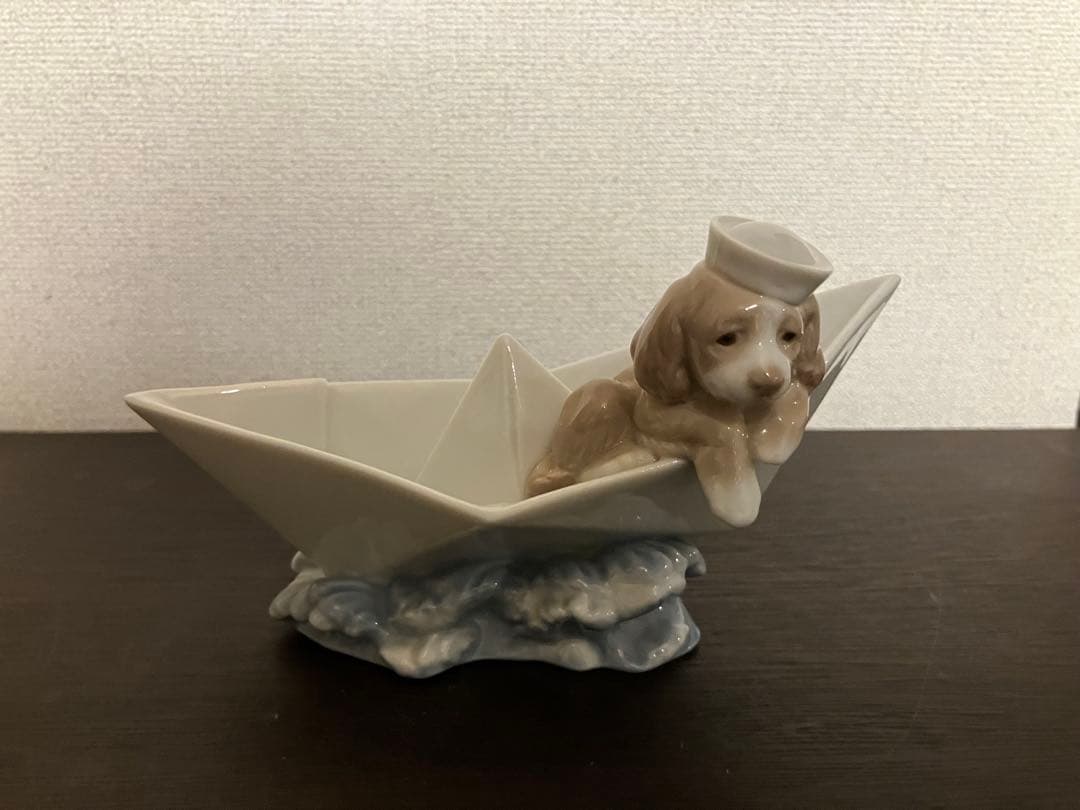 【むー】LLADRO / リヤドロ　犬　「お舟に乗って」