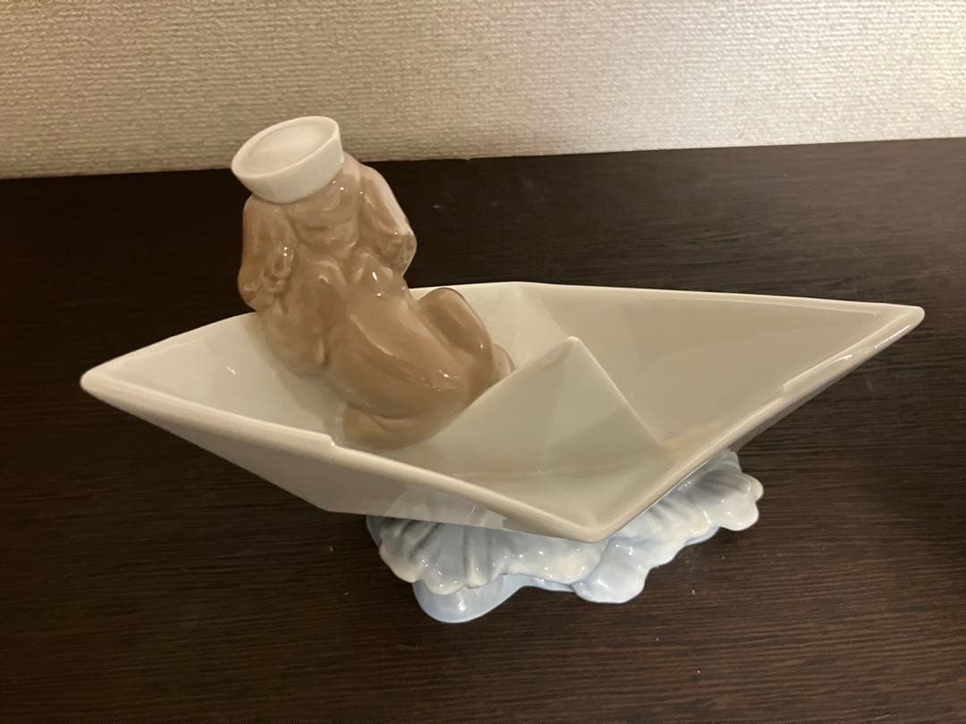 【むー】LLADRO / リヤドロ　犬　「お舟に乗って」