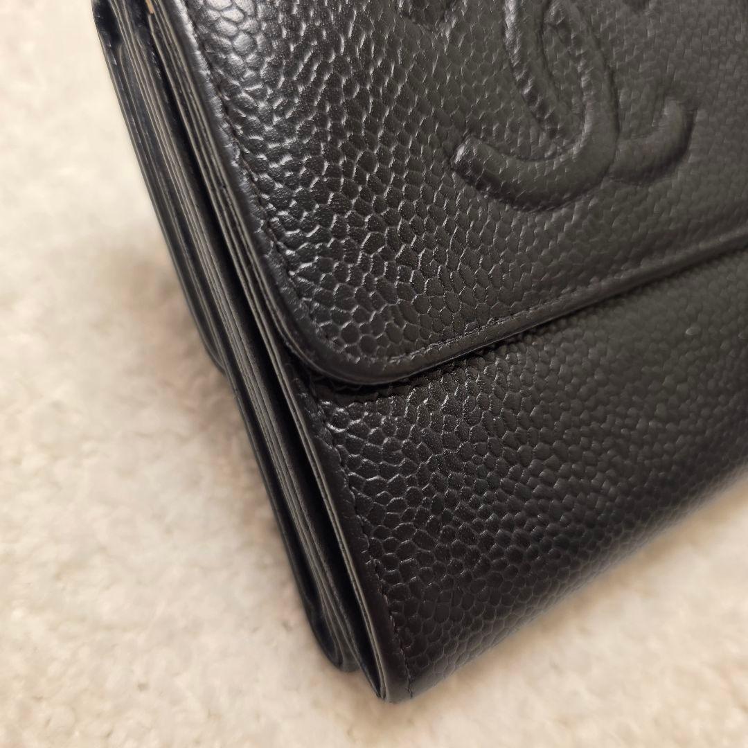 【CHANEL】二つ折り財布✨️キャビアスキン