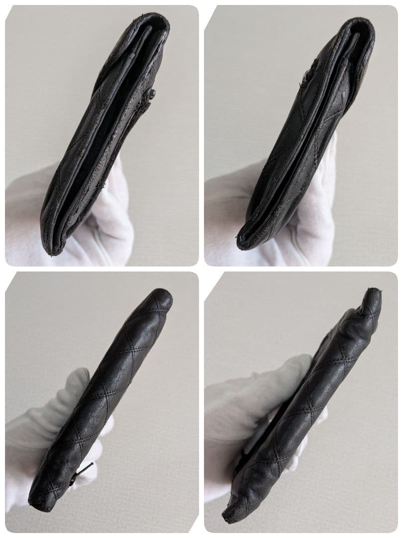 シャネル　ビコローレ　ラムスキン　黒 ミニ財布　カードケース　ケース