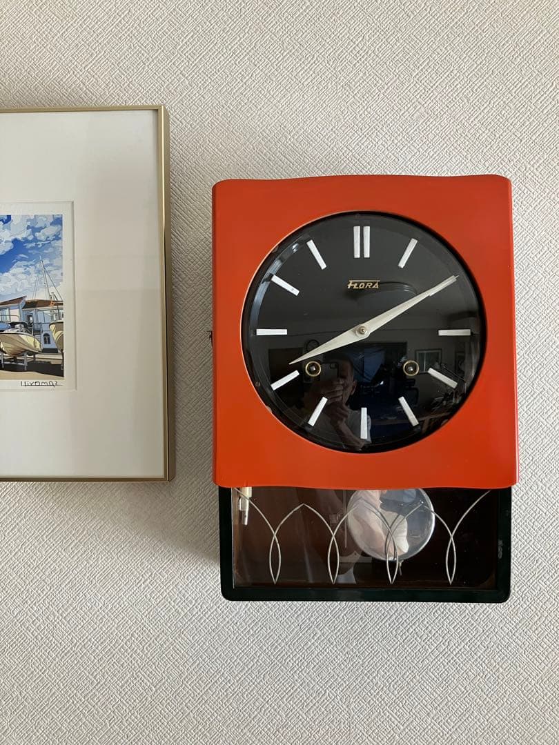 佐藤時計(Sato)「Flora」ゼンマイ式振り子時計　昭和30年代