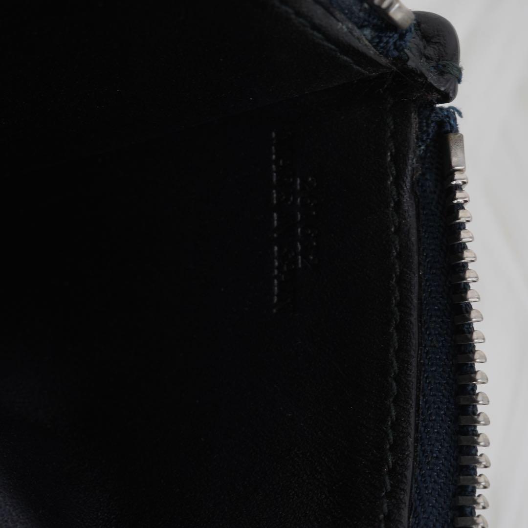 極美品　LOEWE ロエベ　折り財布　レザー　リピートアナグラム　ネイビー　新型