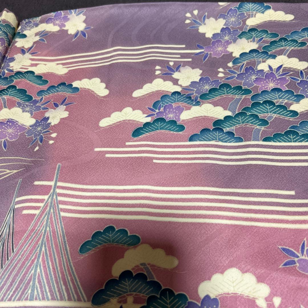 正絹　振袖　7点　フルセット　半衿付き長襦袢