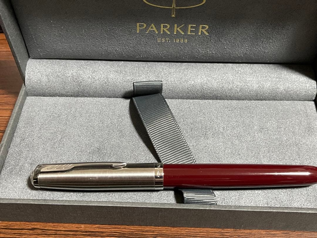 PARKER パーカー 万年筆 F 細字 51 バーガンディCT 箱付き