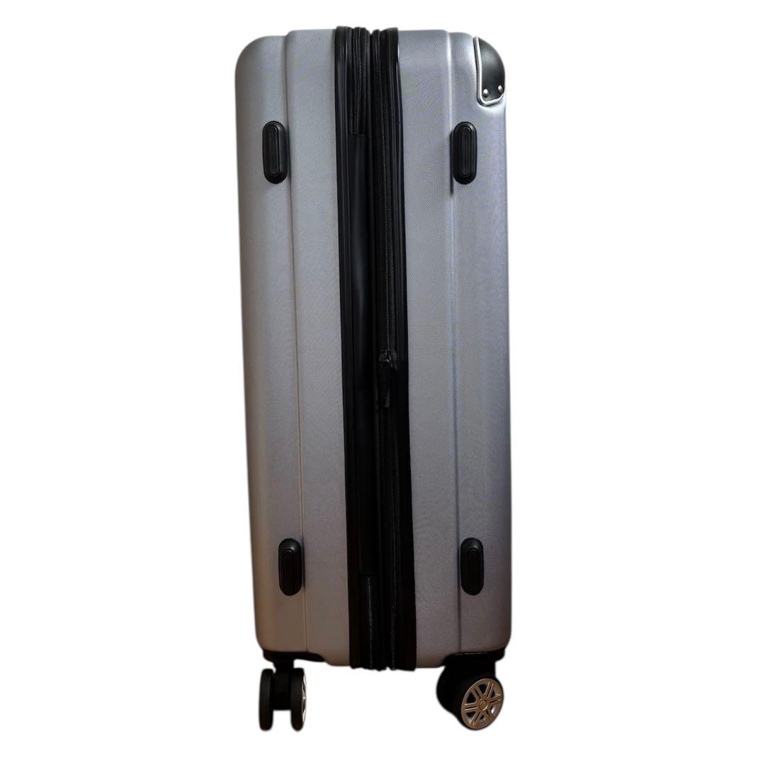 スーツケース キャリーケース 拡張機能付き Lサイズ 大容量 長期旅行 シルバー