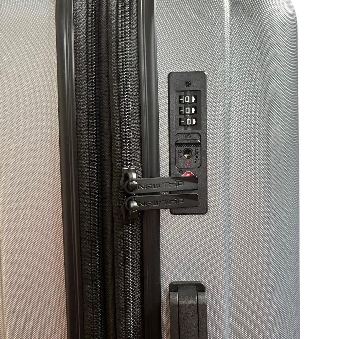 スーツケース キャリーケース 拡張機能付き Lサイズ 大容量 長期旅行 シルバー