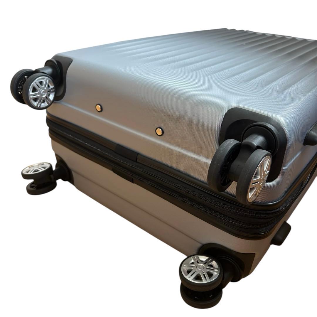 スーツケース キャリーケース 拡張機能付き Lサイズ 大容量 長期旅行 シルバー