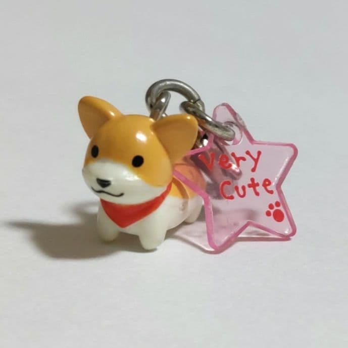 【当時物】わんわんわんこ　ファスナーホルダー　コーギー　チャーム　平成レトロレア