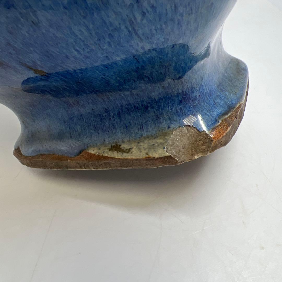 中国清時代　均窯鳥耳花瓶　高さ約30.5㎝　東Y7-1208☆2Fトコエサ