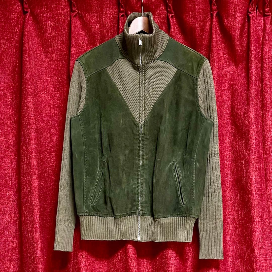 OLD LANVIN ランバン ヴィンテージ ニット ジャケット スエードレザー