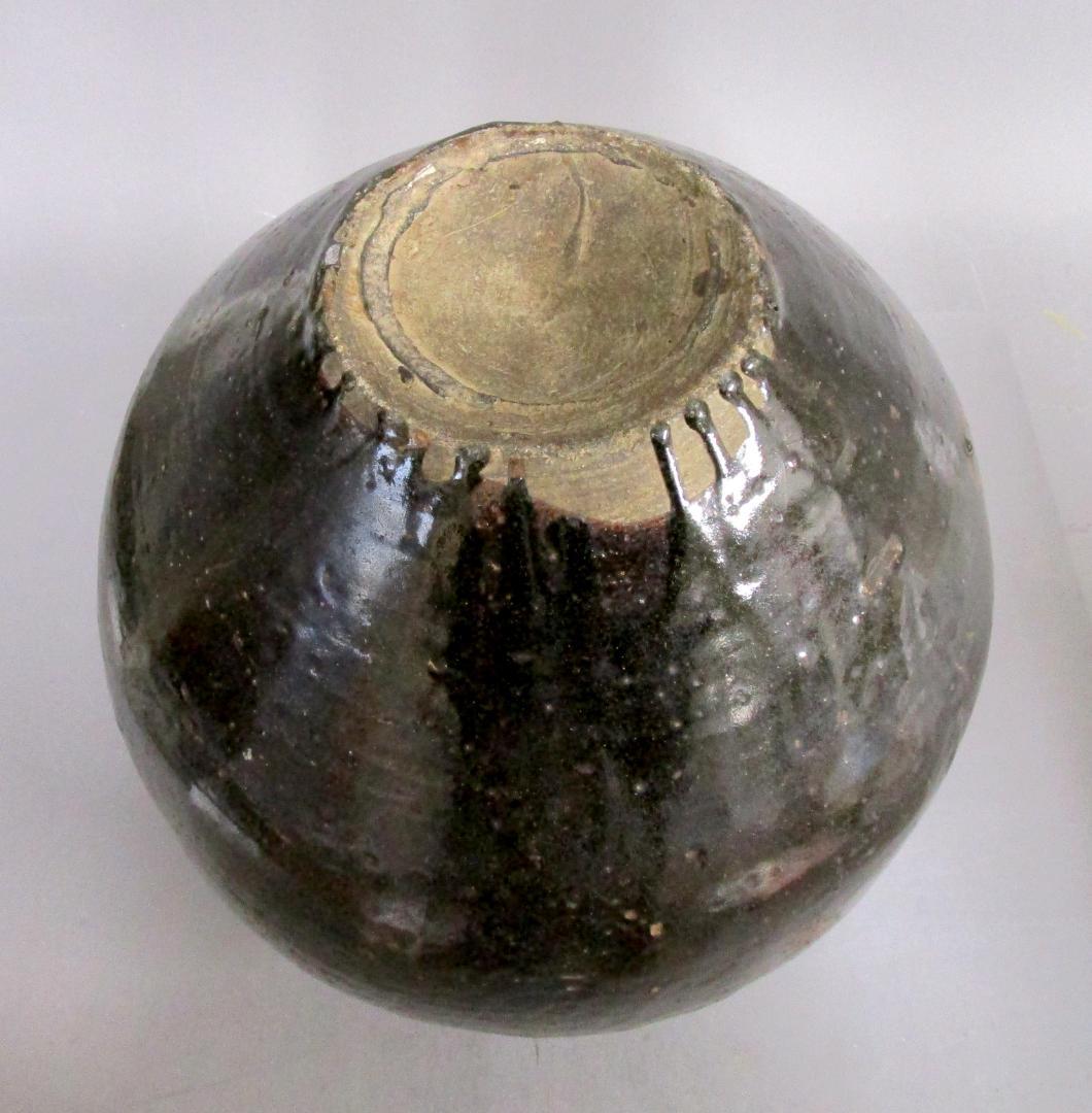 ビンテージ［褐釉四耳壷(かつゆうしじこ)］茶壷