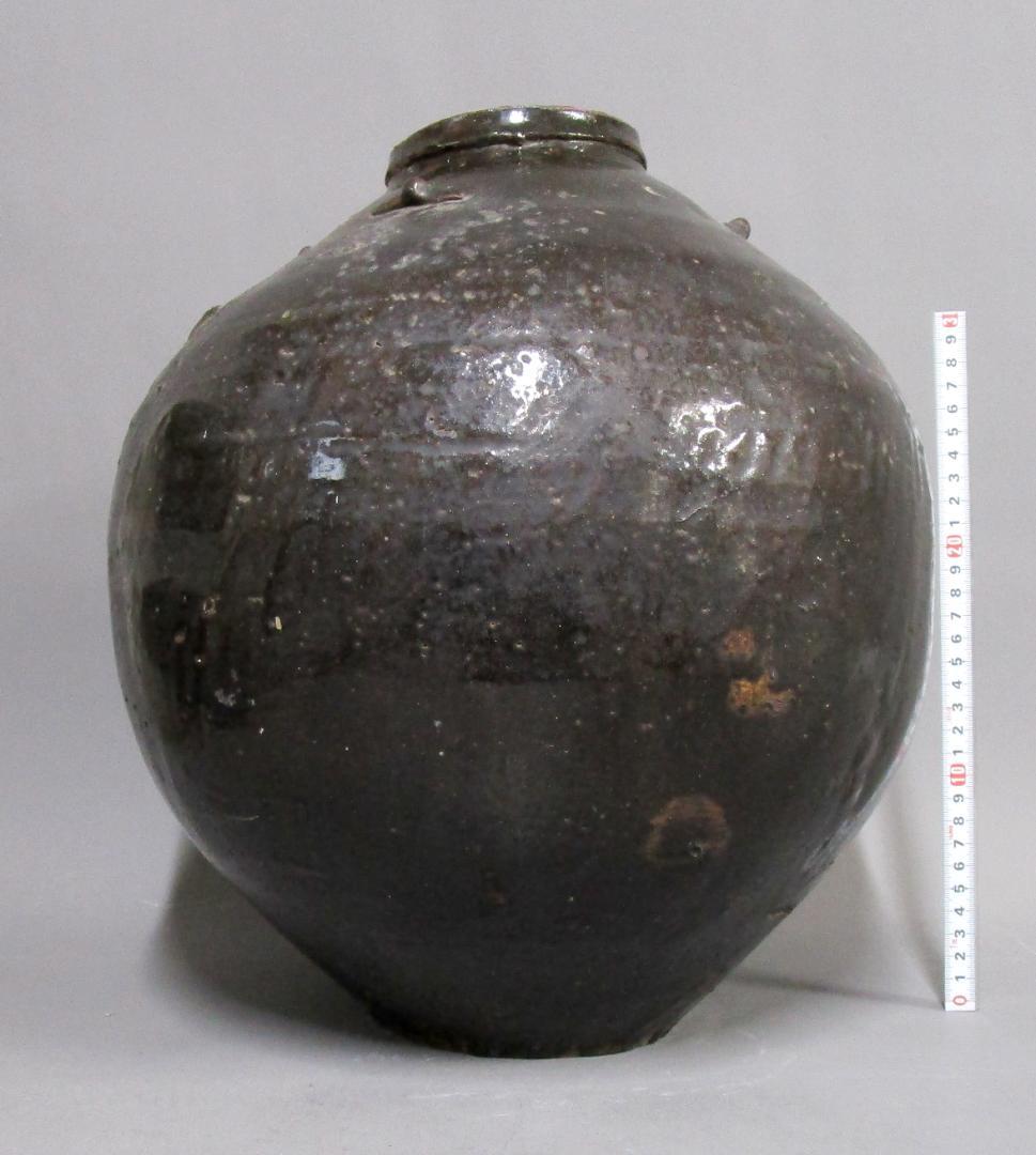 ビンテージ［褐釉四耳壷(かつゆうしじこ)］茶壷