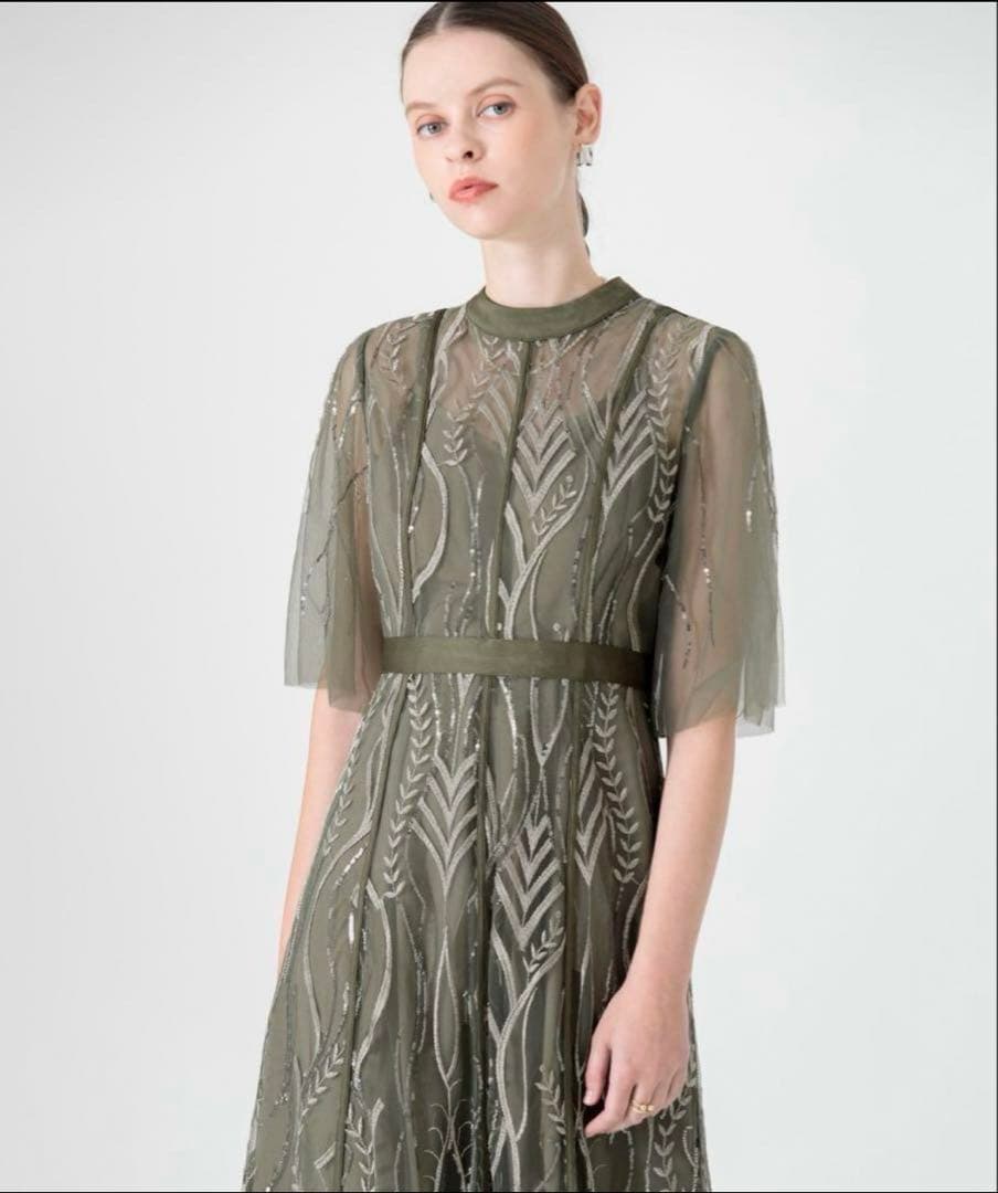 【 Leja スパンコールドレス グリーン Sサイズ 】