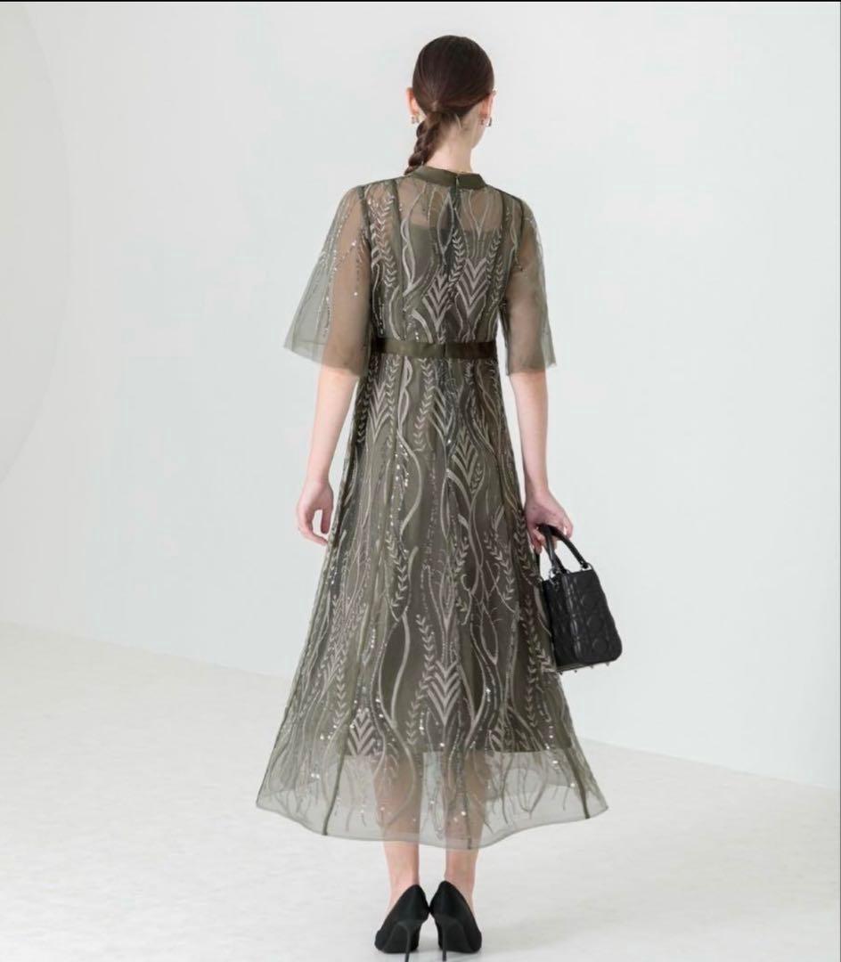 【 Leja スパンコールドレス グリーン Sサイズ 】