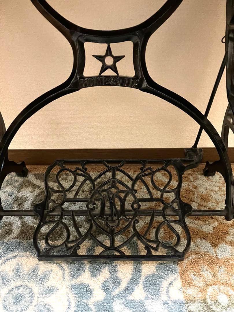 アンティーク ミシン台ベース机 引き出し付き