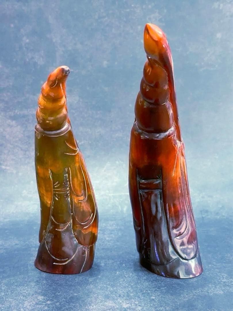 【⭐️稀少❣️美品⭐️】水牛彫刻　角製寿老人像　角製壽老翁人物　中國美術　東洋彫刻