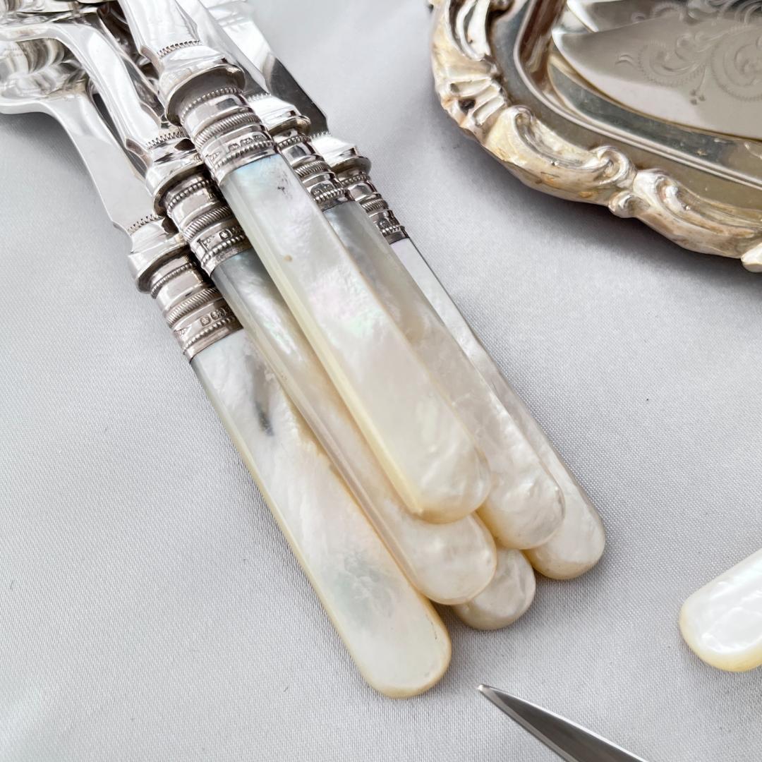 【Walker & Hall】【白蝶貝 / 純銀継手】カトラリーセット サーバー