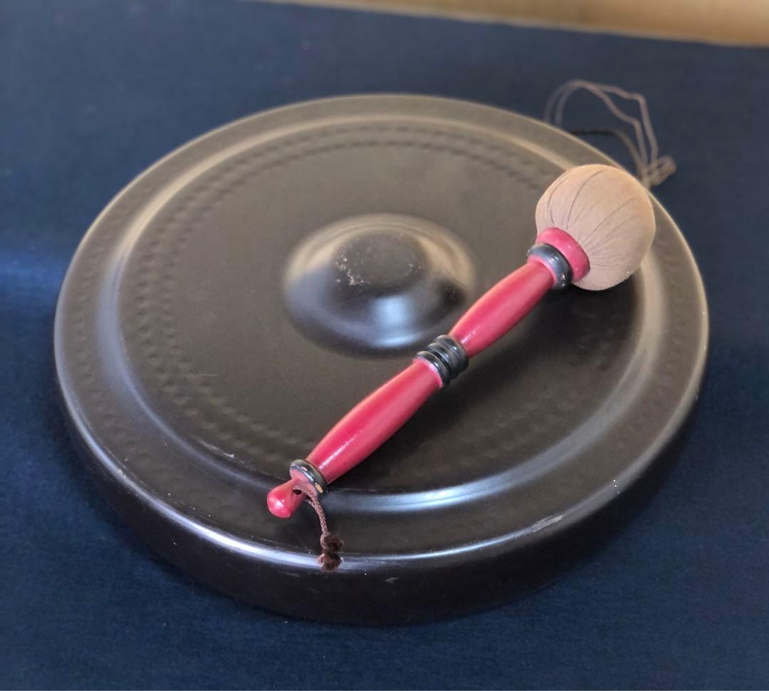 《R》茶道具 銅羅 ドラ 撥付 仏具 鳴物 260114き3