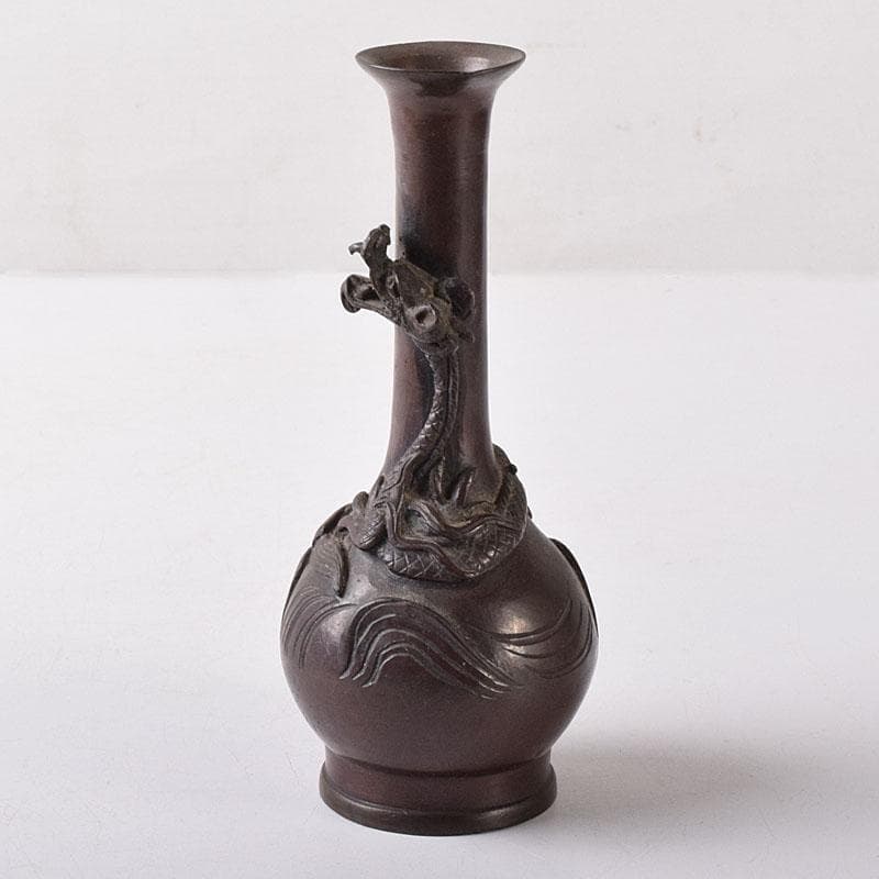 古銅　龍文　長頸瓶　C　7542