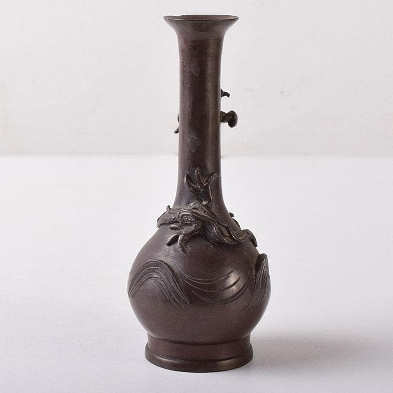 古銅　龍文　長頸瓶　C　7542