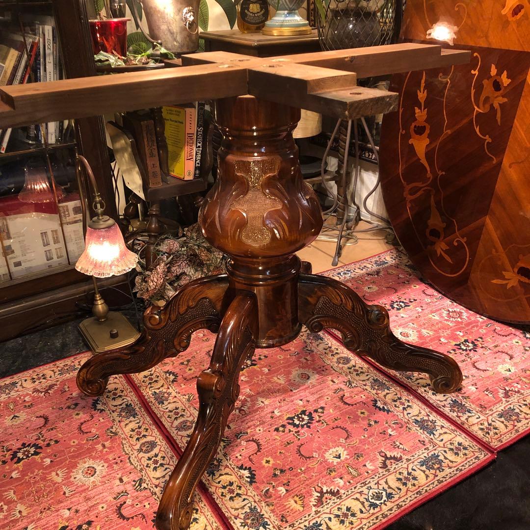 こうママ✨✨ 天板のみSaleヴィンテージ イタリアン象嵌オーバルテーブル