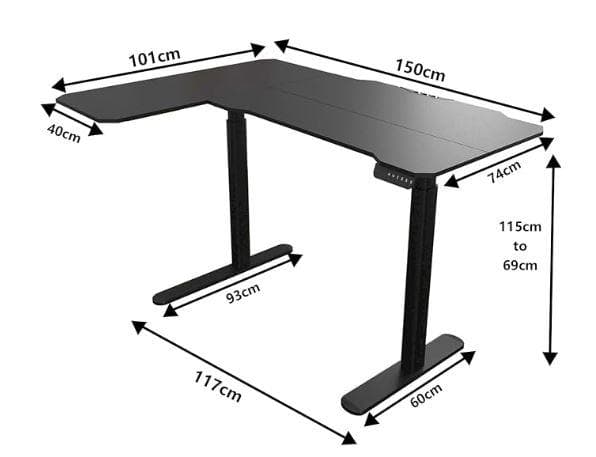 Radlove　電動昇降式パソコンデスク 幅150CM×奥行101CM 高さ調節