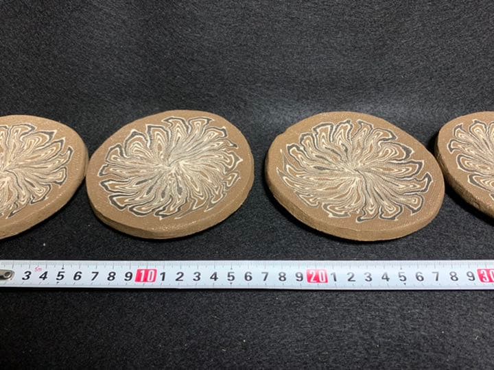 水野達蔵(二代双鶴　水野達三) 練り込み　皿 5枚セット　伝統模様鶉手