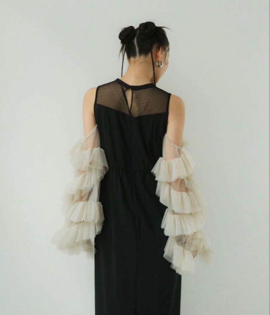 ANDRESD オケージョンドレス　袖チュール取り外し可能