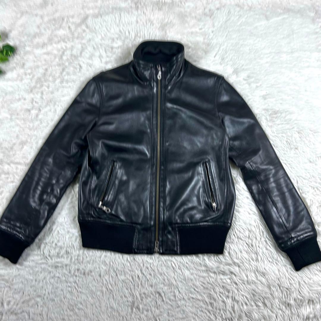 アーバンリサーチ ラムレザー シングルライダースジャケット Lサイズ ブラック