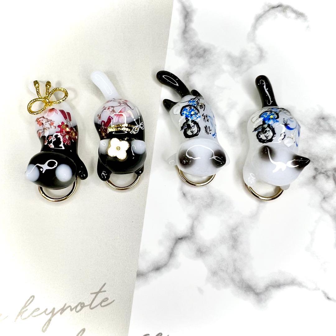 リクエスト専用　紫の花束　猫　5個セット