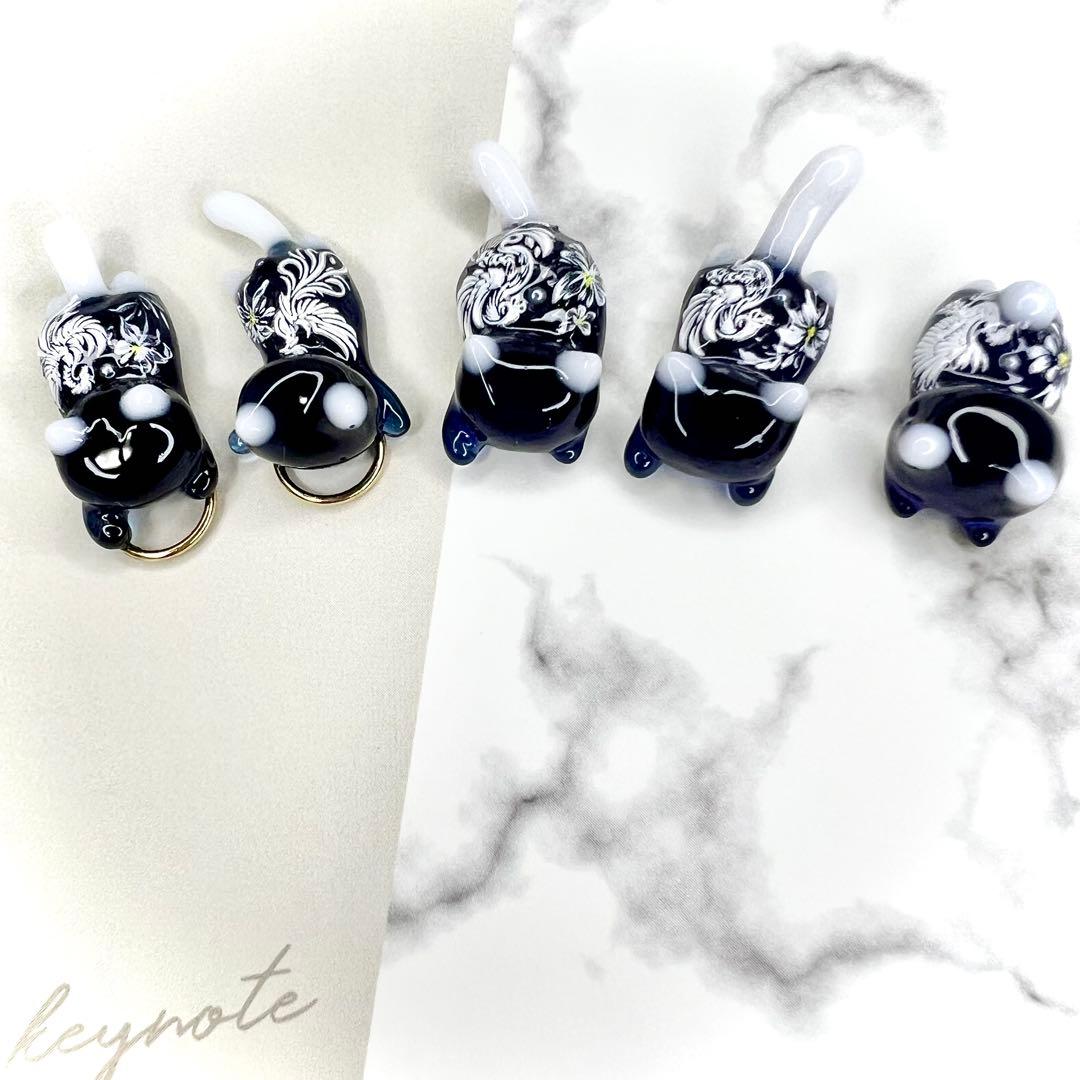 リクエスト専用　紫の花束　猫　5個セット