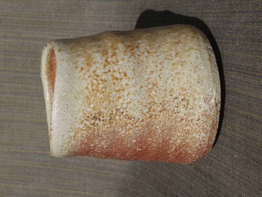 未使用★金重元郎【師＆父：金重陶陽】伊賀土湯呑★共箱・布