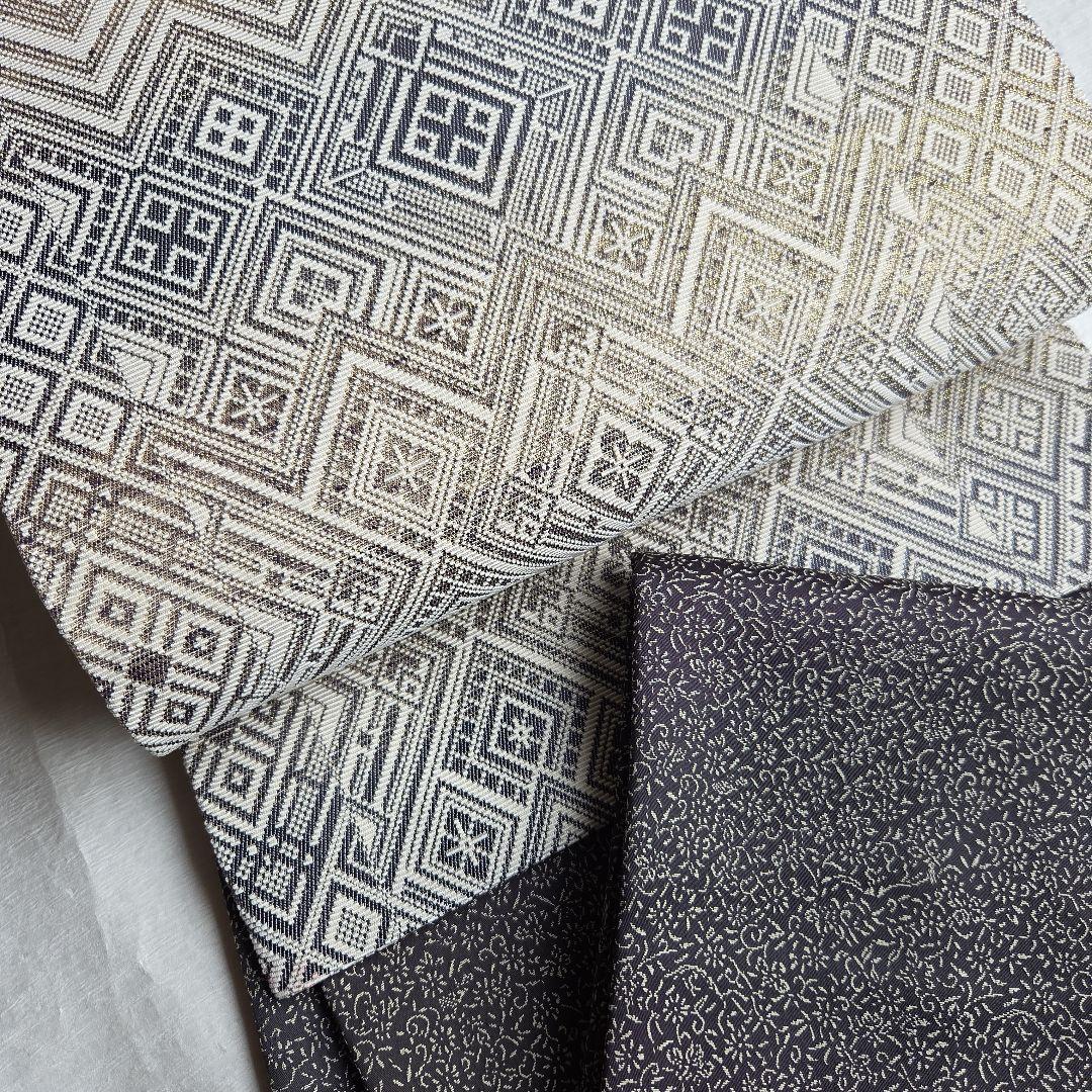 【訳有】細かな模様を楽しむ　チャコールグレーのお召