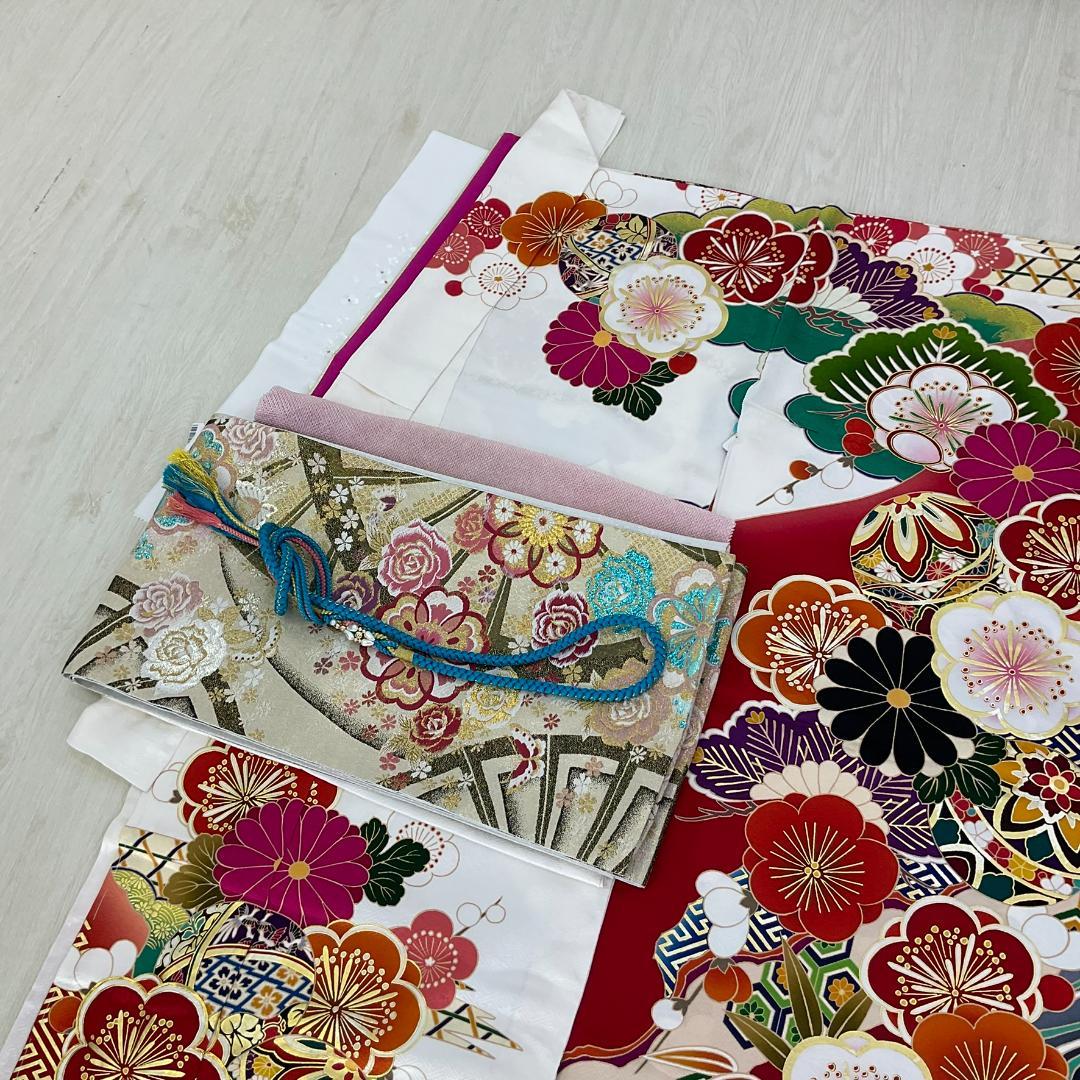 ★WATAAME★　お振袖フルセット　白　モダンテイスト　サイズ自由