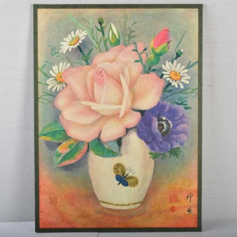 （株）大丸発行　複製　堂本印象筆「花のむれと壷」128/300　V　R4697B