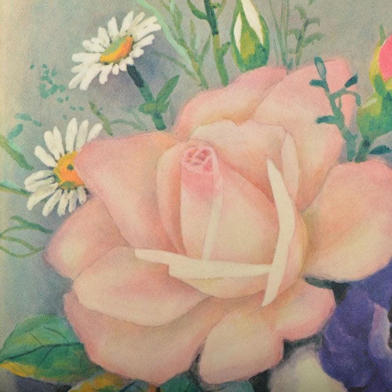 （株）大丸発行　複製　堂本印象筆「花のむれと壷」128/300　V　R4697B