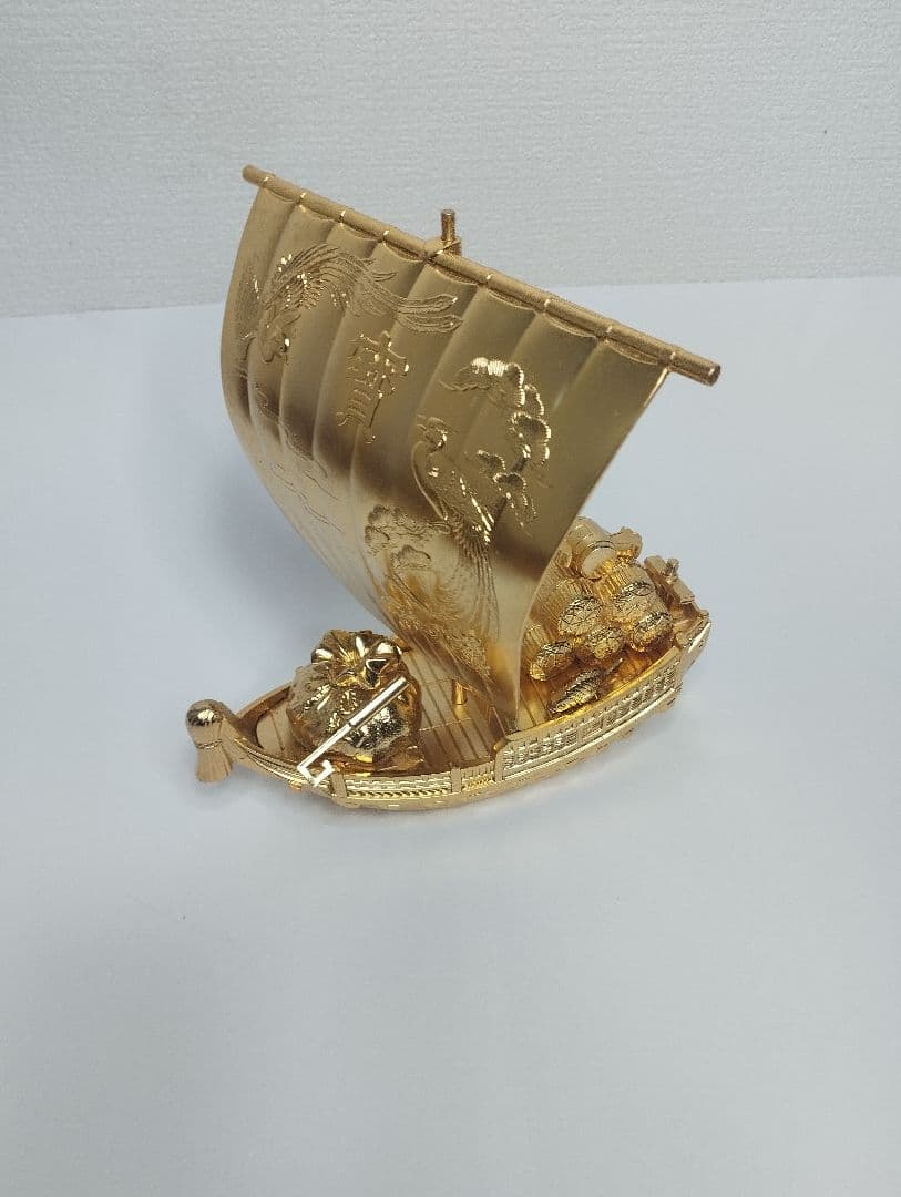 高岡銅器 宝船 七福神 24金仕上げ 37cm