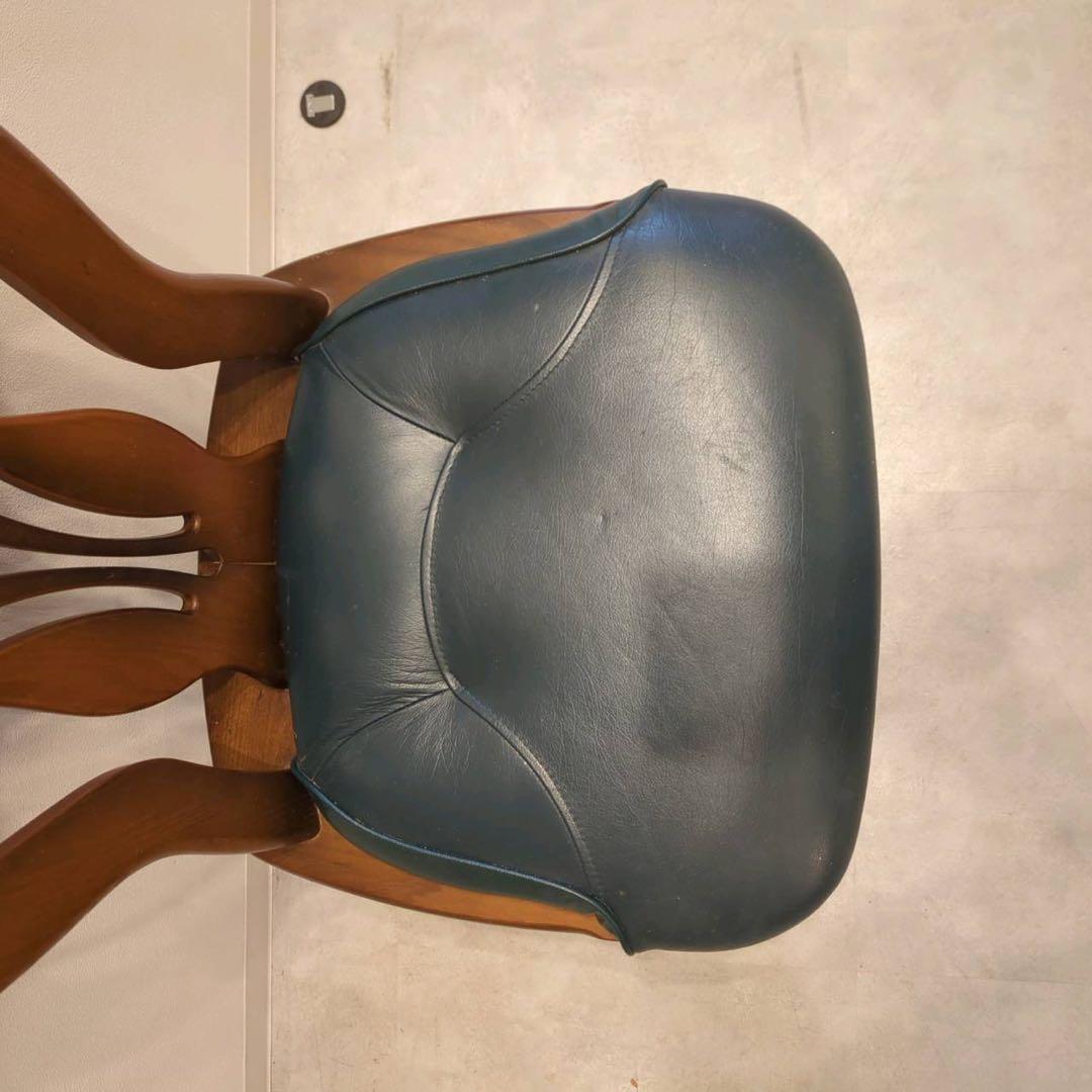 ナガノインテリア　ダイニング回転チェア緑2/3