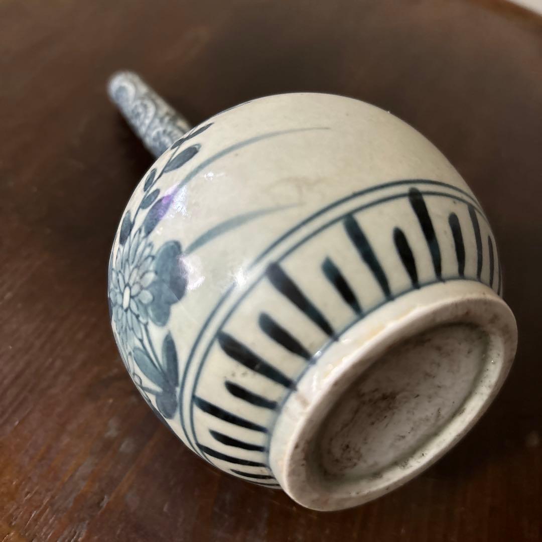 伊万里染付　徳利　一輪挿し　古道具　アンティーク　骨董　古美術　花器　傷　検李朝