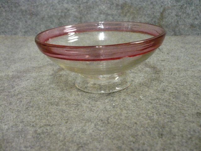 アンティークガラス 赤縁 氷コップ [B31391]