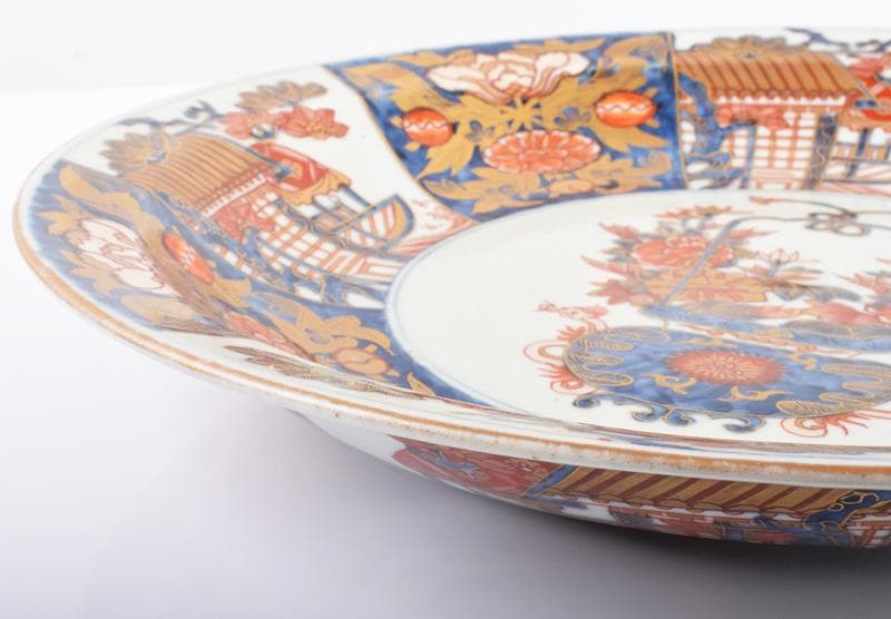 Evan 元禄伊万里　錦手金彩花草文盤　飾皿　直径41cm　V 3429A