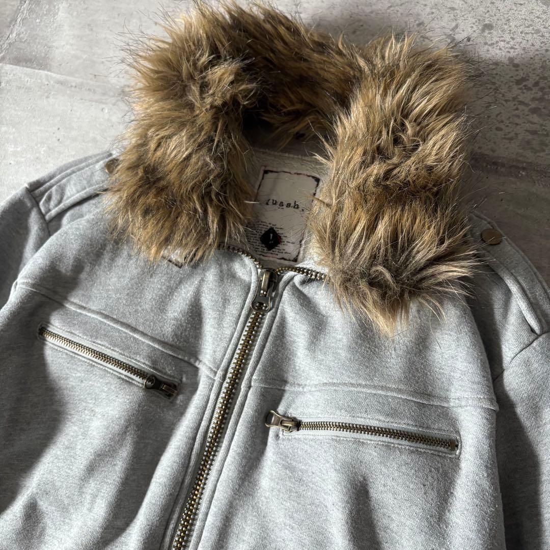 ジャケット・アウター 00s archive far sweat riders jacket y2k