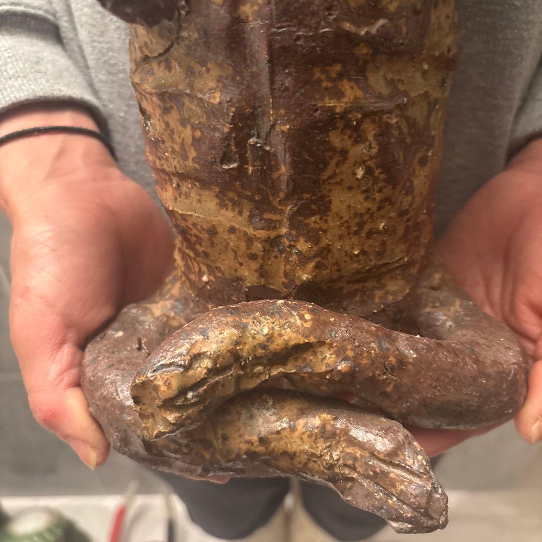 常滑焼作家さんによる表情が何とも素敵な一服してリラックスするカッパ