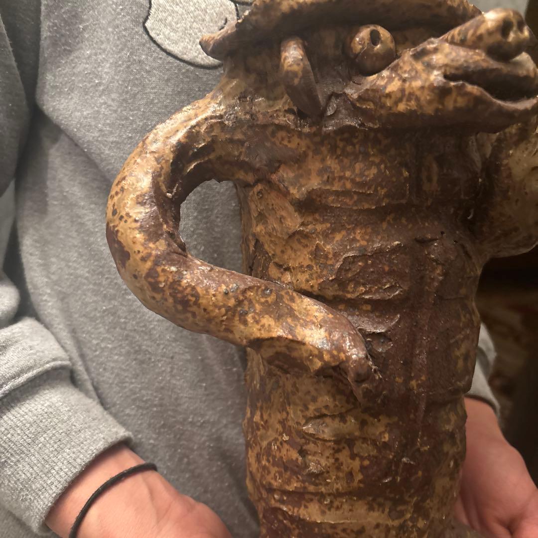 常滑焼作家さんによる表情が何とも素敵な一服してリラックスするカッパ