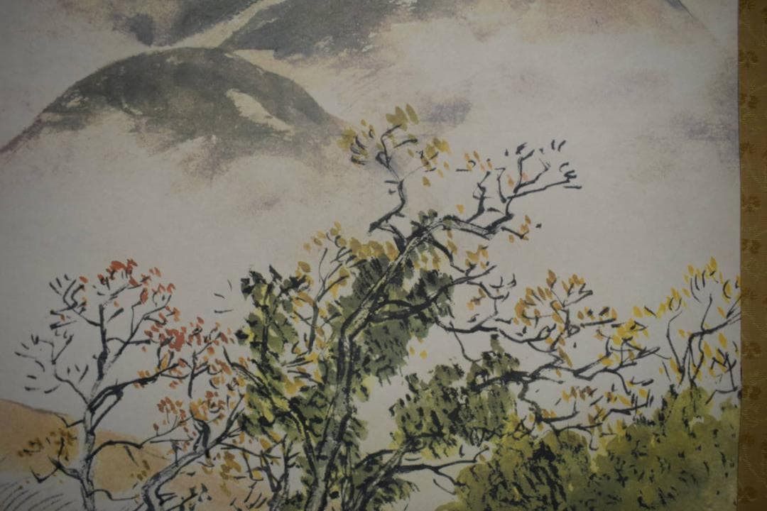 複製/川合玉堂/秋山雨霽/工芸/桐共箱付/布袋屋掛軸HH-498