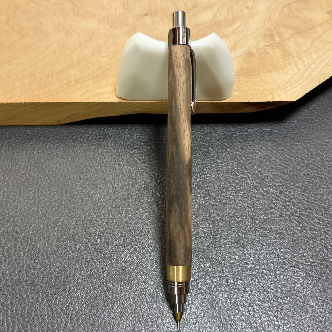 161黒柿　木製シャーペン　最強低重心　真鍮　無塗装