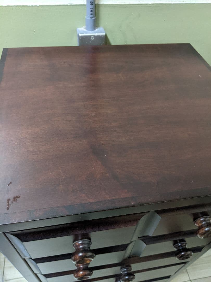 民芸調 スリム チェスト 縦長箪笥 整理タンス 収納 和家具 和モダン ６段