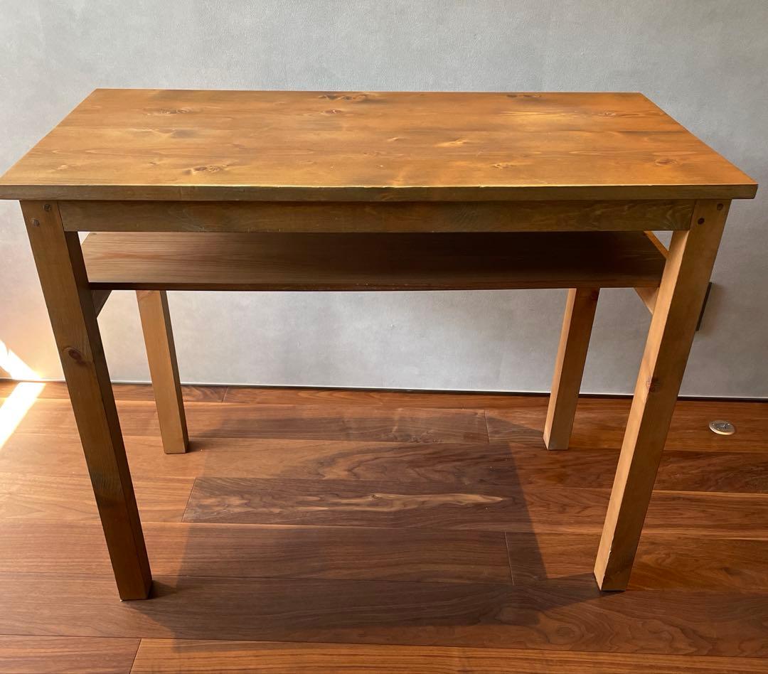 アンティーク風収納棚付きデスク　机　テーブル