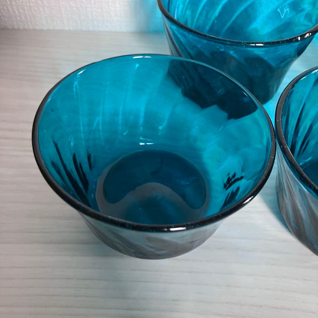 38【倉敷ガラス】小谷眞三 翠小鉢6点セット