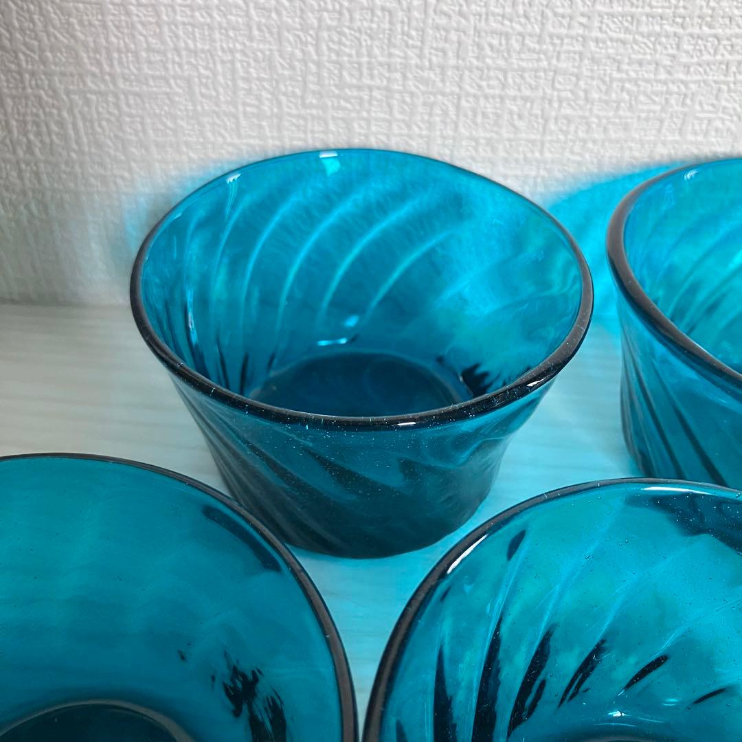 38【倉敷ガラス】小谷眞三 翠小鉢6点セット